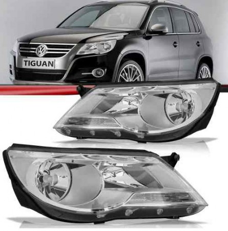 Farol Tiguan 2010 2011 Máscara Cinza